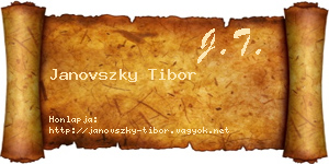 Janovszky Tibor névjegykártya